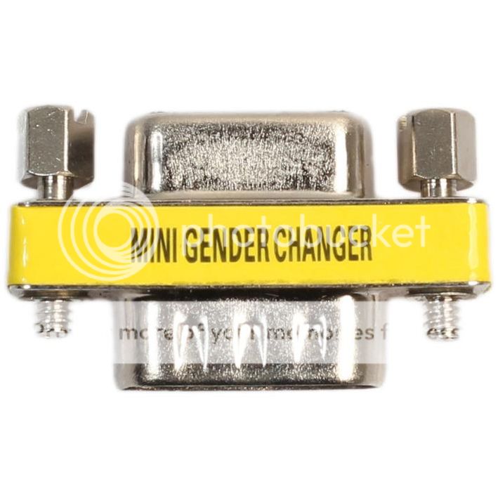 VGA DSub 15Pin Female to Male Gender Changer Bender Adaptor Joiner